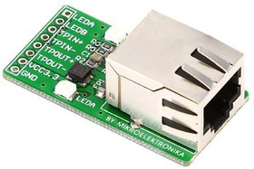 MIKROE-224, Ethernet Connector Board, Дочерняя плата с Ethernet-интерфейсом MIKROE-224, Ethernet Connector Board, Дочерняя плата с Ethernet-интерфейсом