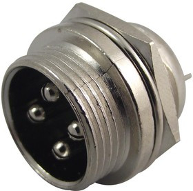 FC684204, Круглый разъем, Серия Cliffcon Miniature ZC, Гнездо с Монтажом в Панель, 4 контакт(-ов)