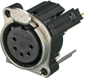 NC5FBV-SW, XLR Connectors 5P F RECEPT B-SW SER PCBV PN 1 GRD SEP N