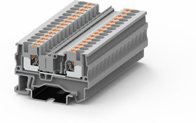 TP4-2-GY, Клемма на Din-рейку 2 конт push-in 4 мм2 проходн. сер.