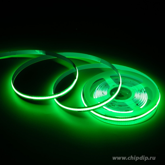 00-367, Лента светодиодная COB, зеленый, 24В, 14Вт/м, 512SMD/м, 1200Лм/м, IP20, 10мм, 1м 00-367, Лента светодиодная COB, зеленый, 24В, 14Вт/м, 512SMD/м, 1200Лм/м, IP20, 10мм, 1м