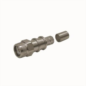 EZ-400-TM-X, RF Connectors / Coaxial Connectors TNC-Male (plug) crimp (non-solder pin) hex/knurl nut, no braid trim