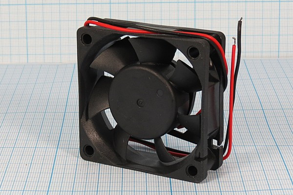 Вентилятор 60x60x20, напряжение 12В, ток 0,13А, выводы 2L, подшипник скольжения, 6020MS