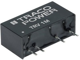 TRV 1-1221M, Isolated DC/DC Converters 1W 9.6-14.4Vin +/-5V 100mA SIP Iso