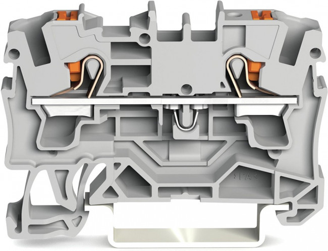 2204-1201, Клеммная колодка на DIN рейку, Through, 2 вывод(-ов), 20 AWG, 10 AWG, 4 мм², Зажим, 32 А