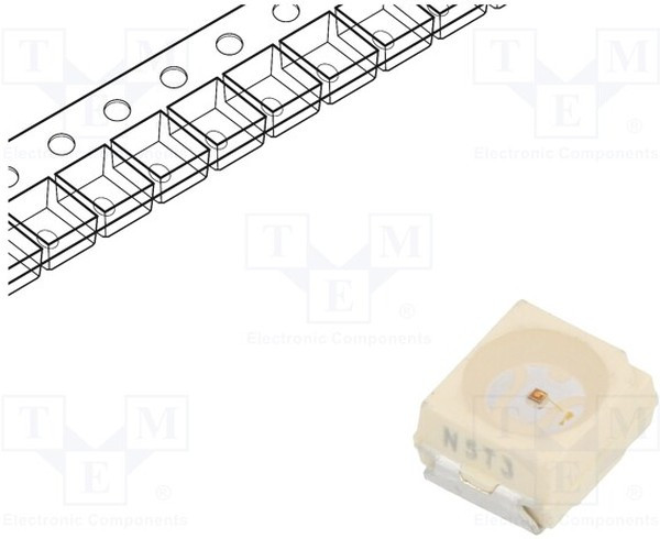 VLMO335U2AA-GS08, Power LED; orange; 60°; 20mA; ?d: 600?611nm; 2.8x3.5x1.75mm; PLCC2 VLMO335U2AA-GS08, Power LED; orange; 60°; 20mA; ?d: 600?611nm; 2.8x3.5x1.75mm; PLCC2