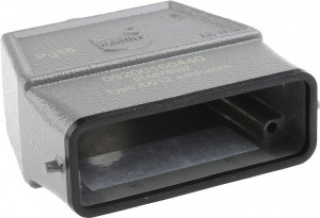 09200160440, Heavy Duty Power Connectors METAL HOOD HAN 16A 1 LVR LCKING