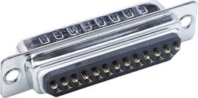 09643217800, 25 Way Panel Mount D-sub Connector Plug, 2.77mm Pitch