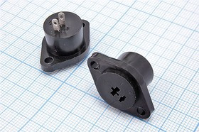 Гнездо Audio Jack "точка-тире" на панель; №108 гн DIN\ 1HP+1HT\пан\флан 2отв\\ОНЦ-ВН-1-2/16Р\