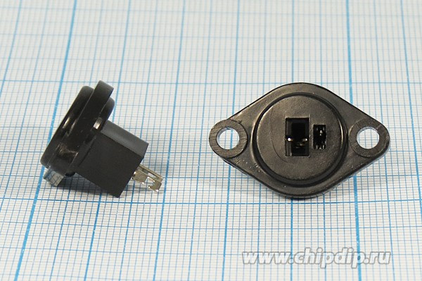 Гнездо Audio Jack "точка-тире" на панель; №108 гн DIN\ 1HP+1HT\пан\флан 2отв\\ОНЦ-ВН-1-2/16Р\