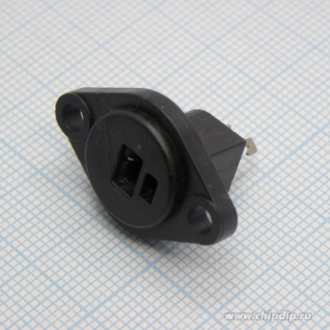 Гнездо Audio Jack "точка-тире" на панель; №108 гн DIN\ 1HP+1HT\пан\флан 2отв\\ОНЦ-ВН-1-2/16Р\