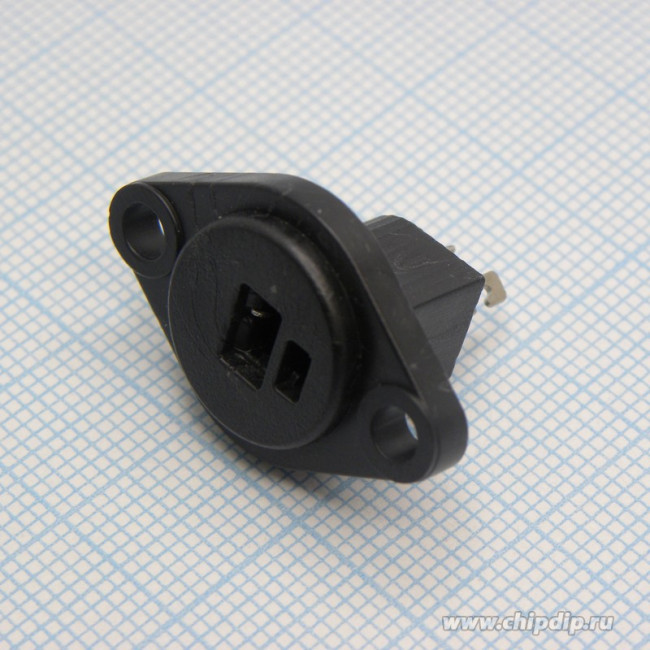 Гнездо Audio Jack "точка-тире" на панель; №108 гн DIN\ 1HP+1HT\пан\флан 2отв\\ОНЦ-ВН-1-2/16Р\