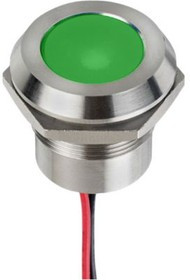 Q22Y5SXXG24E, LED Indicator, Rear Epoxy Wire, Fixed, Green, DC, 24V