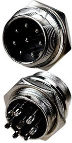 1-562-8, разъем MIC-16 8Pin, "штекер", металл на корпус