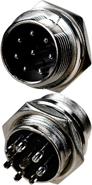 1-562-8, разъем MIC-16 8Pin, "штекер", металл на корпус