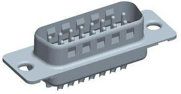 DAP15P065TXLF, D-Sub Standard Connectors 15P MALE SOLDER SHELL SIZE A