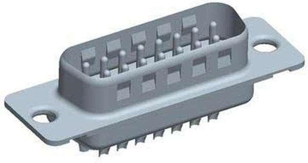 DAP15P065TXLF, D-Sub Standard Connectors 15P MALE SOLDER SHELL SIZE A