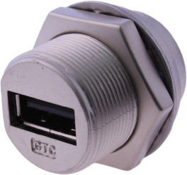Straight, Panel Mount, Socket Type A 2.0 IP68 Coupler Straight, Panel Mount, Socket Type A 2.0 IP68 Coupler