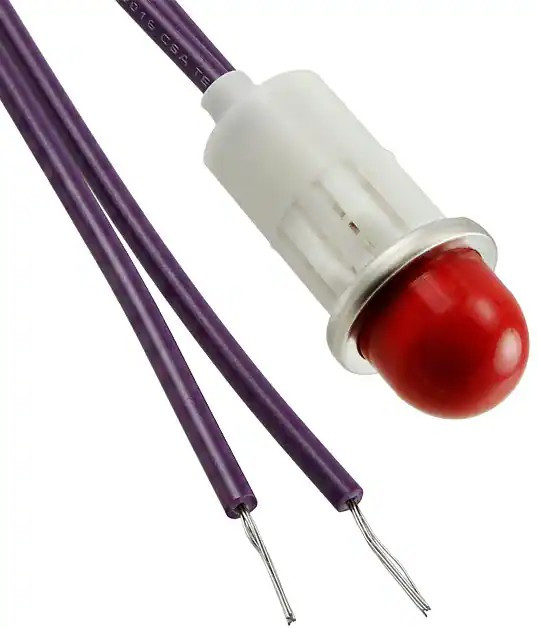 1090A1-28V, Panel Mount Indicator Lamps RED DIFFUSED 1/2" MOUNTING HOLE