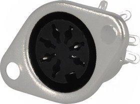 DC-109, Гнездо, DIN, "мама", PIN 7, конфигурация выводов 270°, прямой, пайка