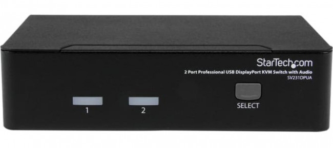 SV231DPUA, 2 Port USB DisplayPort KVM Switch, 3.5 mm Stereo 3840 x 2400 Maximum Resolution