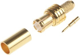 J01270A0161, Plug Cable Mount MCX Connector, 50, Crimp Termination, Straight Body