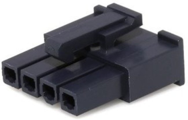 46994-0412, Headers &amp; Wire Housings MiniFitJr Rec Hsg SR V2 4Ckt Black