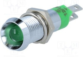 SMBD08212, Индикат.лампа: LED, вогнутый, 12-14ВDC, Отв: d8,2мм, IP67, металл