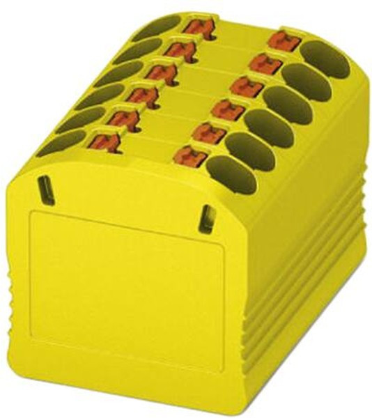 3002881, DIN Rail Terminal Blocks PTFIX 12X1,5-G YE 1.5mm2 adhesive mnt