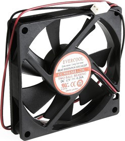 EC8015H12B, Вентилятор 12В, 80х80х15мм , подш. качения, 3000 об/мин