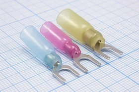 231053Y, Наконечник вилочный 5.3мм изолированный термоусаживаемый, красный; №15951R клемма"U" d 5,3\0,5\S0,5~1,5\Cu луж\t-усад\кр\\