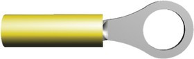 321019, PIDG Insulated Ring Terminal, M3.5 Stud Size, 0.1mm² to 0.4mm² Wire Size, Yellow