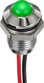 Q8P5CXXHG24E, Светодиодный индикатор в панель, Зеленый, 24 В DC, 8 мм, 20 мА, 1.9 кд, IP67