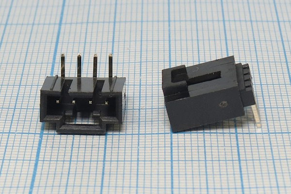 Разъем BL вилка - разъем 4MR, шаг P2.5, монтаж на плату, угловой, 4P