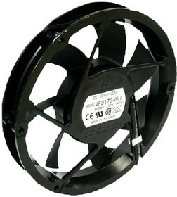 AFB1512L-A, DC Fans DC Tubeaxial Fan, 172x150x25.4mm, 12VDC, Ball Bearing, Lead Wires
