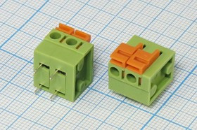 Клеммник наборный, контакты 2P5,08, на плату, нажимной, угловой, DG142R-5,08