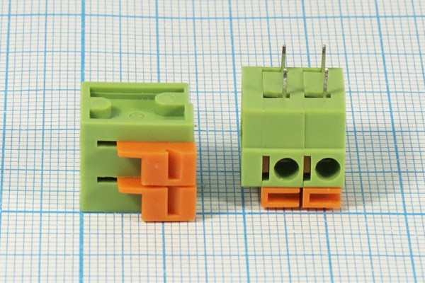 Клеммник наборный, контакты 2P5,08, на плату, нажимной, угловой, DG142R-5,08