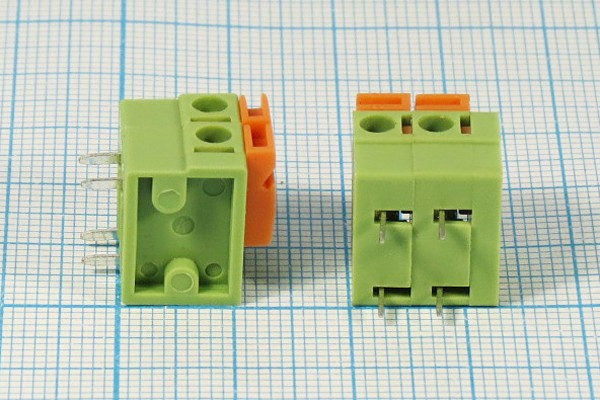 Клеммник наборный, контакты 2P5,08, на плату, нажимной, угловой, DG142R-5,08