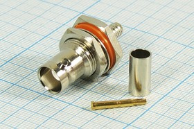 Высокочастотный разъём BNC с креплением на панель под кабель RG; №9428 гн BNC\RG58\пан\обж\гай 12мм Высокочастотный разъём BNC с креплением на панель под кабель RG; №9428 гн BNC\RG58\пан\обж\гай 12мм