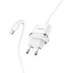 Блок питания (сетевой адаптер) HOCO N1 1xUSB, 2.4A с кабелем micro USB (1м) (белый)