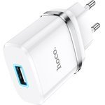 Блок питания (сетевой адаптер) HOCO N1 1xUSB, 2.4A с кабелем micro USB (1м) (белый)