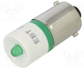 186003A1, Индикат.лампа: LED; BA9S,T10; зеленый; пластик; 24-30ВDC; -20-60°C