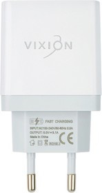 Блок питания (сетевой адаптер) VIXION L12i 2xUSB, 3.1A с кабелем Lightning (1м) с дисплеем (белый)