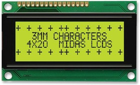 MC42004A6WR-SPTLY-V2, DISPLAY, ALPHANUMERIC, 20X4, YELLOW/GRN
