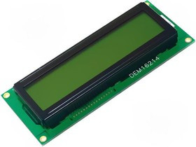 DEM 16214SYH-LY, Дисплей LCD, алфавитно-цифровой, STN Positive, 16x2, LED, PIN 16