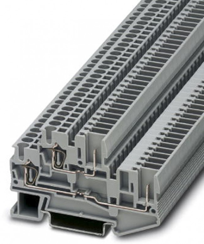 3040054, DIN Rail Terminal Blocks 5.2MM SPRG CAGE 28-12 AWG GRAY