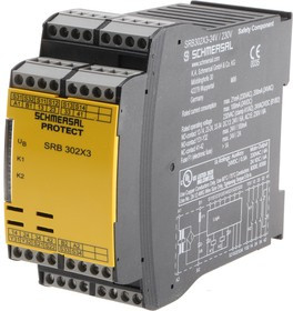 SRB302X3-24VAC/DC-230VAC, Dual-Channel Light Beam/Curtain, Safety Switch/Interlock Safety Relay, 24V ac, 3 Safety Contacts