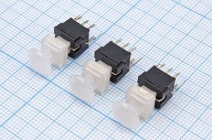 Двухполюсная кнопка с фиксацией и синей подсветкой DPDT, 2xon-off/off-on; №9803 B ПКн 9,0x18\ 30\ 0,05\DPDT\\IL2В син\8P\PB61305AL