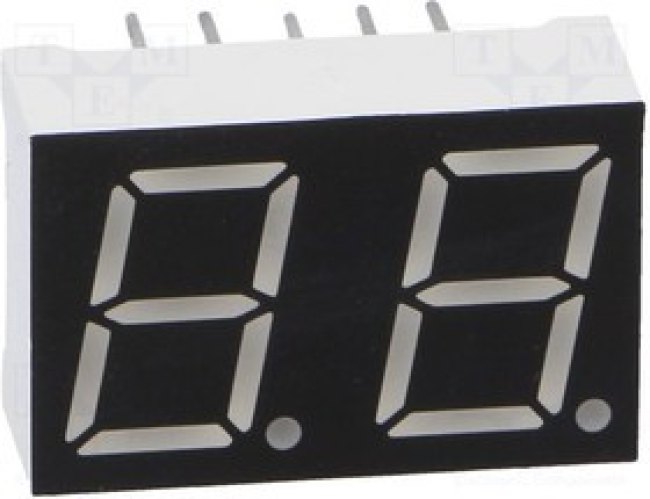 OPD-D3910LB-BW, Дисплей: LED, 7-сегментный, 10мм, 0,39", II.зн: 2, синий, 60мкд