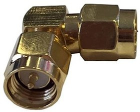 ADP-SMAM-SMAM90, Right Angle 50 RF Adapter SMA Plug to SMA Plug 6GHz